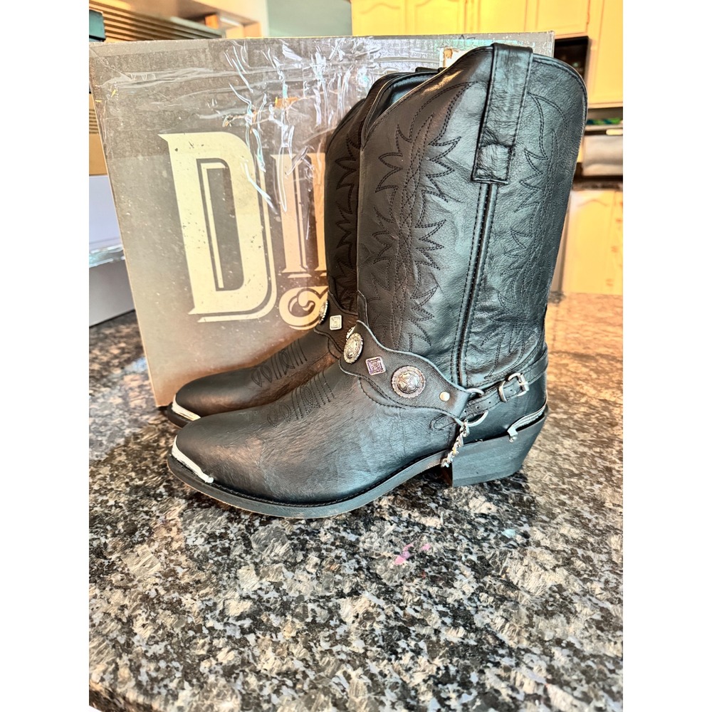 Dingo Suiter Mens Black Harness Western Cowboy Boots DI 02175 Size 11.5 D